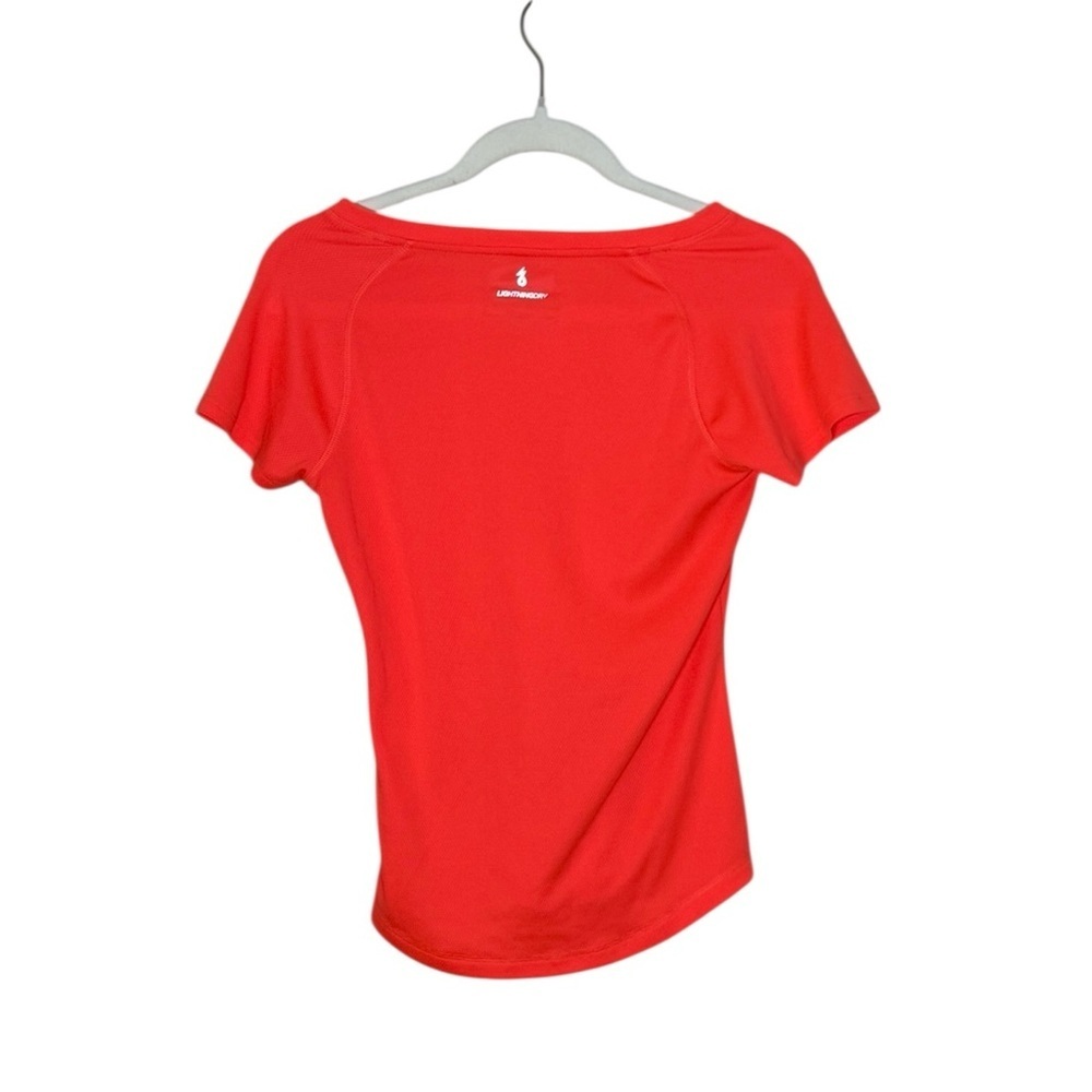 New Balance Women’s Short Sleeve V-Neck Workout T-Shirt Top S Tangerine Dream 🍊 - Picture 4 of 9